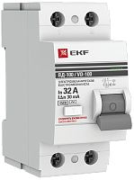 Выключатель дифференциального тока УЗО EKF PROxima ВД-100 2п 32А 30мА 4,5,кА тип AC картинка